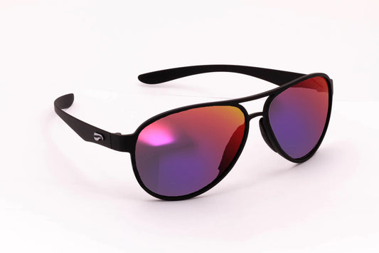 Flying Eyes Kestrel Aviator - Matte Black Frame - Mirrored Sunset Lens