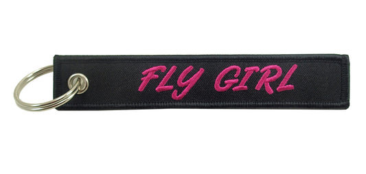 Fly Girl Embroidered KeyChain