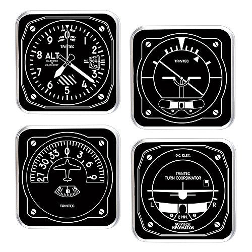 Trintec Black & White 4-Piece Square Acrylic Coaster Set