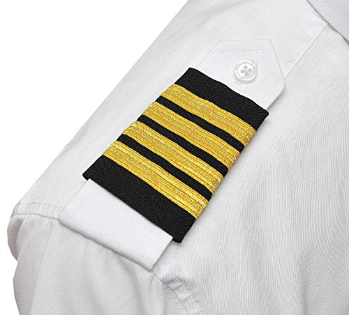 Professional Pilot Epaulets - 4 Gold Bar - Captain