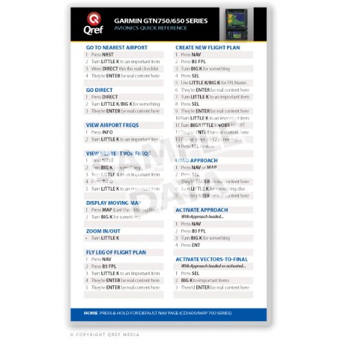 QRef - Garmin GTN 750/650 - Checklist Card