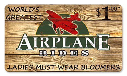 Vintage Metal Sign - Airplane Rides $1