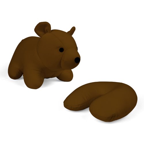 Brown Bear Zip & Flip Travel Pillow