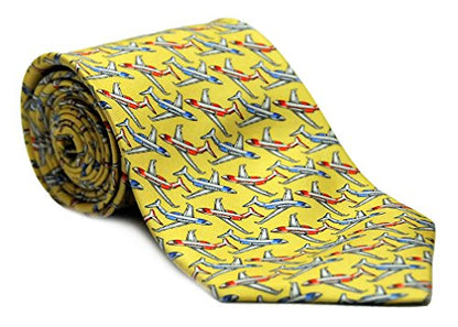 Executive Jet Airplane Silk Twill Tie