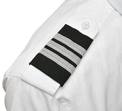 Professional Pilot Epaulets - 3 Silver Bar - First Officer