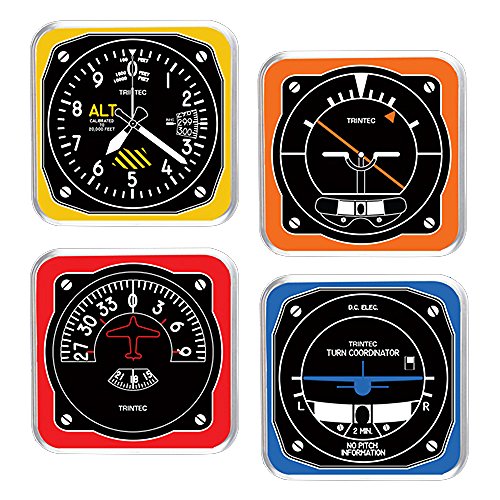 Trintec Retro 4-Piece Square Acrylic Coaster Set