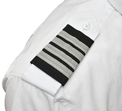 Professional Pilot Epaulets - 4 Silver Bar - Captain