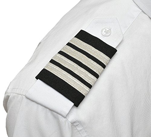 Professional Pilot Epaulets - 4 Silver Bar - Captain