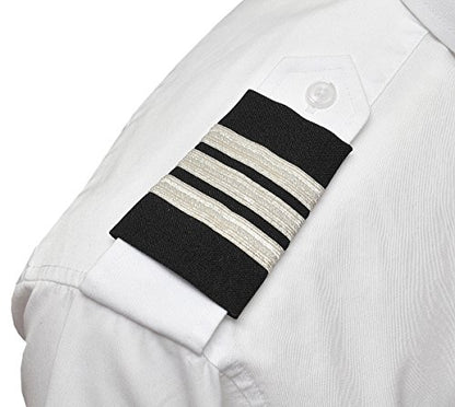 Professional Pilot Epaulets - 3 Silver Bar - First Officer