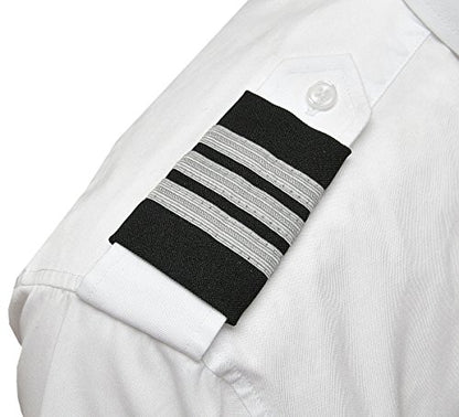 Professional Pilot Epaulets - 3 Silver Bar - First Officer