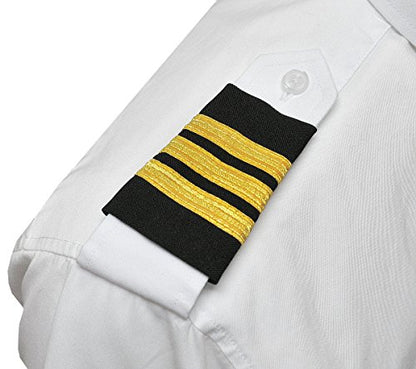 Professional Pilot Epaulets - 3 Gold Bar - First Officer
