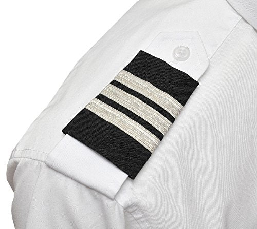 Professional Pilot Epaulets - 3 Silver Bar - First Officer