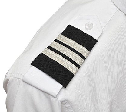 Professional Pilot Epaulets - 3 Silver Bar - First Officer