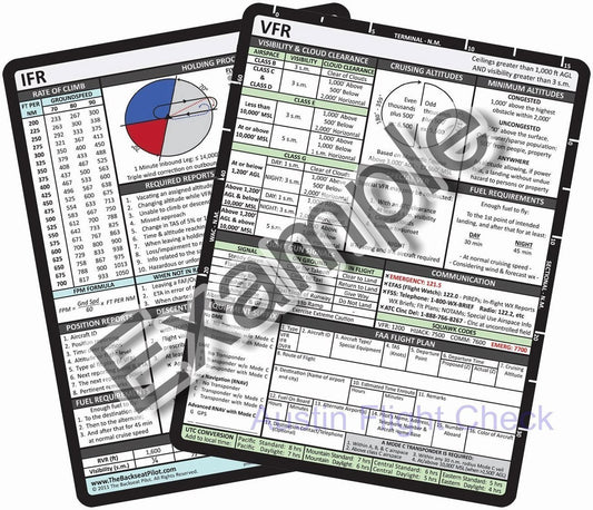 Backseat Pilot VFR & IFR Reference Card