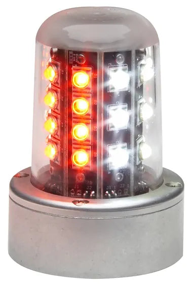 Whelen LED Rd/Wt Beacon, 14V (A470A Mount, MateNLock) 01-0790520-51