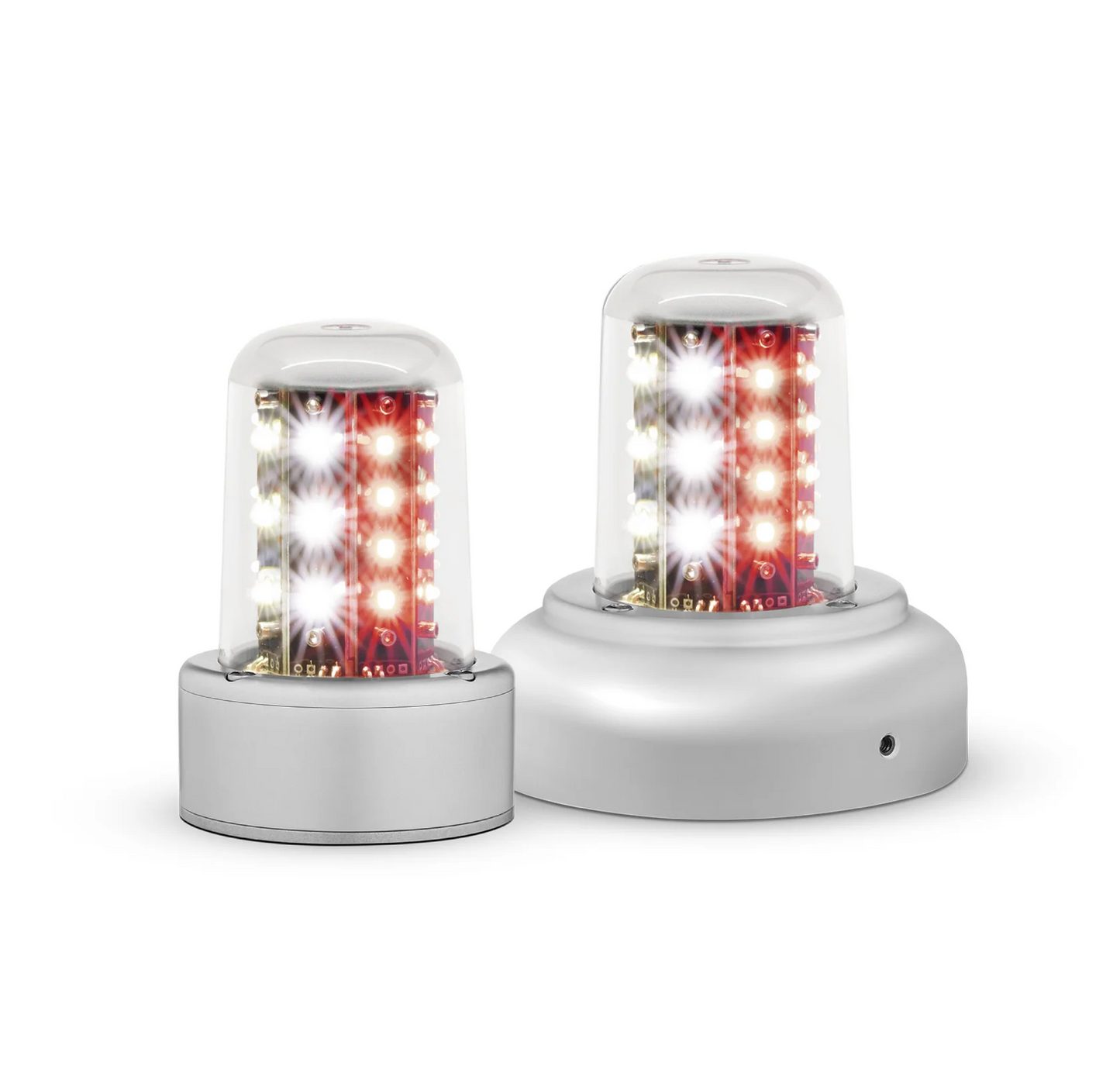 Whelen LED Rd/Wt Beacon, 14V 3.75""Adapt, Flying Leads 01-0790520-55