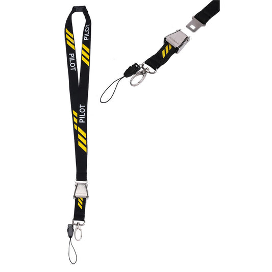 3 Stripe Yellow and Black Lanyard