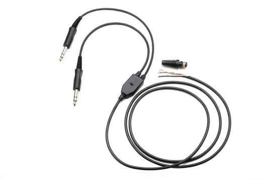 Pilot Communications - Mono/Stereo Replacement Headset Comm-cord (Chrome Plugs)
