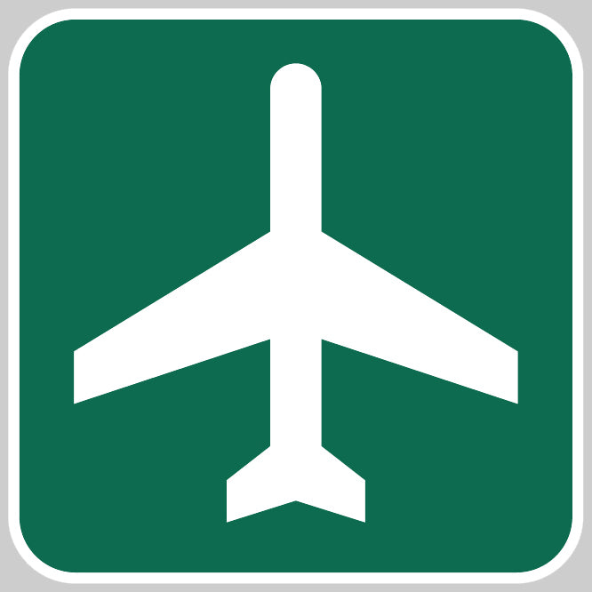 Airport Ahead Metal Reflective Sign
