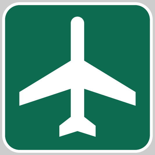 Airport Ahead Metal Reflective Sign