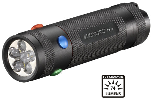 Coast TX10 Quad Flashlight - 4 Color Red Green Blue White