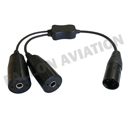 GA (Dual Plug) to Airbus XLR Pilot Headset Adapter