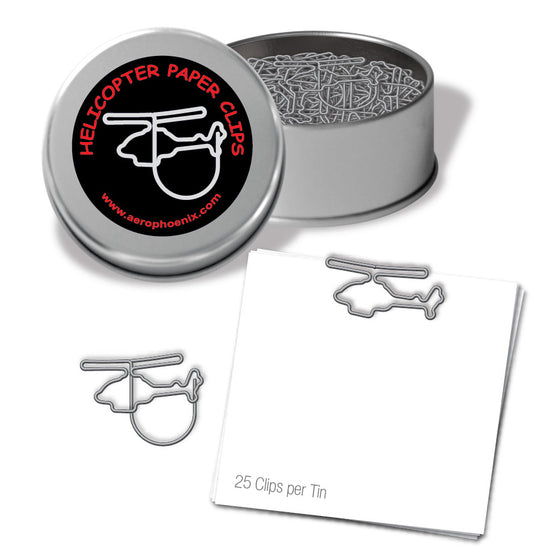 Helicopter Paper Clips - Silver