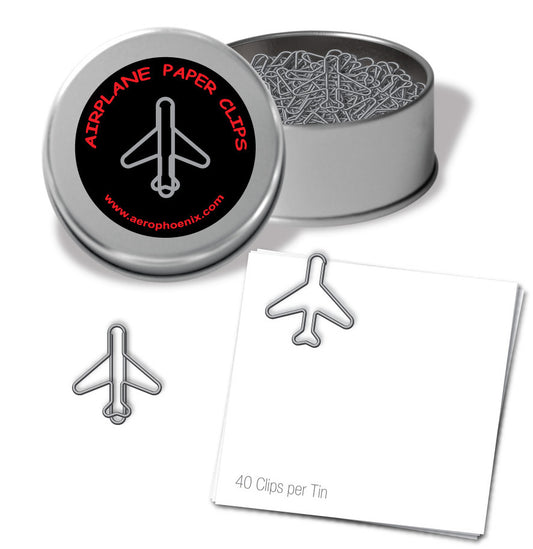 Jet Airplane Paper Clips - Silver