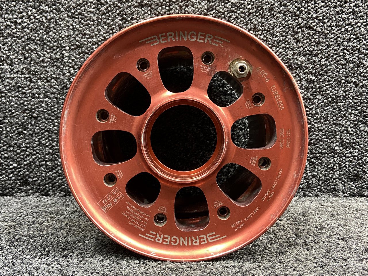 Beringer Wheel, 6.00-6", Beringer, Red RF-006(A)