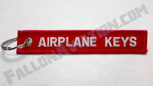 Airplane Keys - Keychain - Red Embroidered