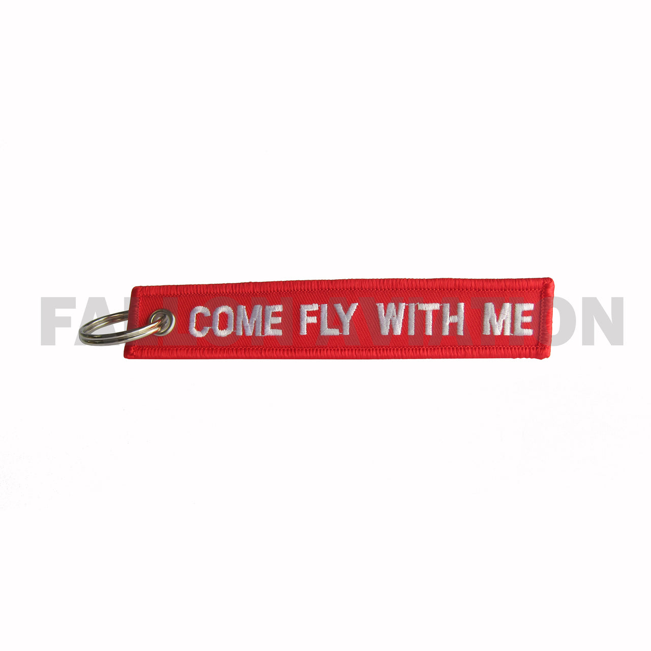 Come Fly with Me Keychain - Red Embroidered