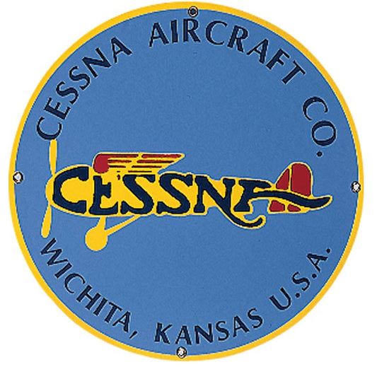"Cessna Aircraft Company" Vintage Metal Sign