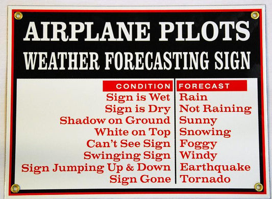 Airplane Pilots Weather Forecasting Sign