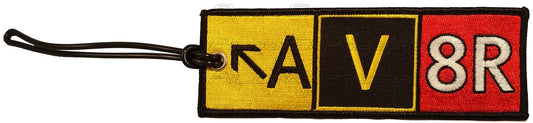 AV8R Taxiway Sign Embroidered Luggage Tag