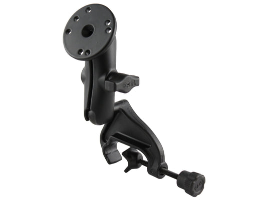 RAM Yoke Clamp Mount with Double Socket Arm and Round Base Adapter