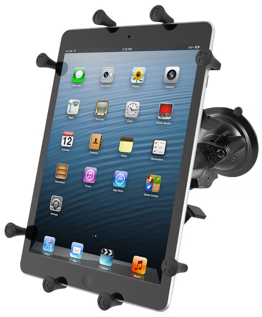 RAM Twist Lock Suction Cup Mount with Universal X-Grip III Holder for Large Tablets