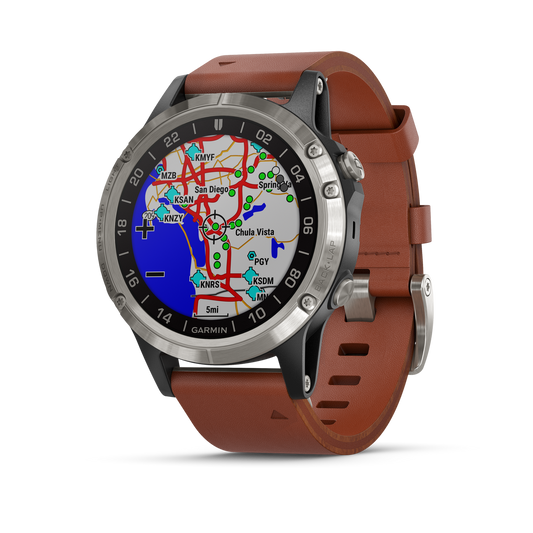 Garmin D2 Delta - Black with Brown Leather Band - GPS