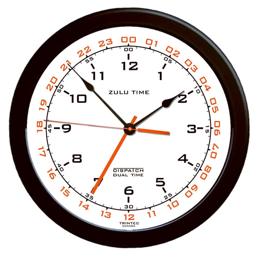 Zulu Time Clock - 14" with White Background