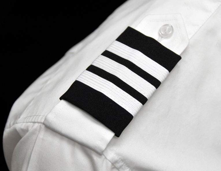 Southwest Airlines (SWA) First Officer (FO) Epaulets - 3 White Nylon Bars on Dark Navy