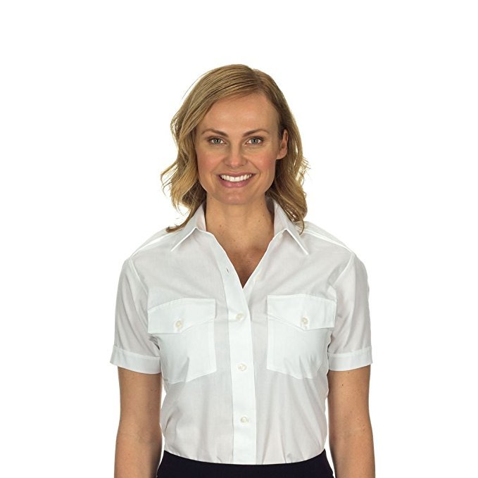 Van Heusen Aviator Shirt - Women's Short Sleeve - White