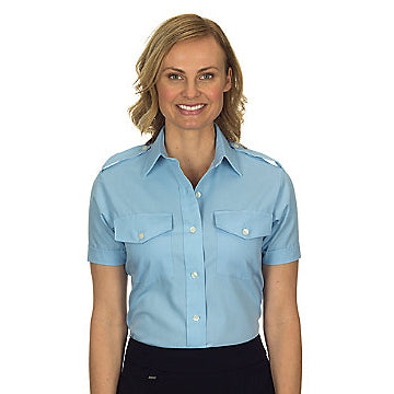 Van Heusen Aviator Shirt - Women's Short Sleeve - Blue