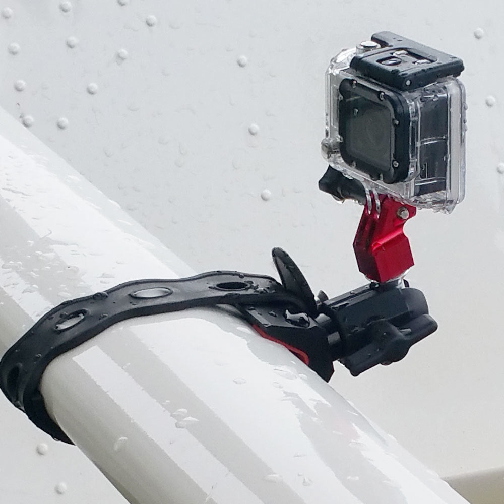 Flight Flix GoPro & Garmin VIRB X/XE Rock Steady Mount - Strut Base w/ Rubber Strap Kit