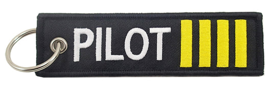 Embroidered Pilot 4 Stripe Keychain