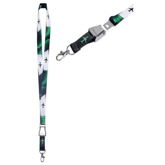 Novah Green and Black Nylon Lanyard