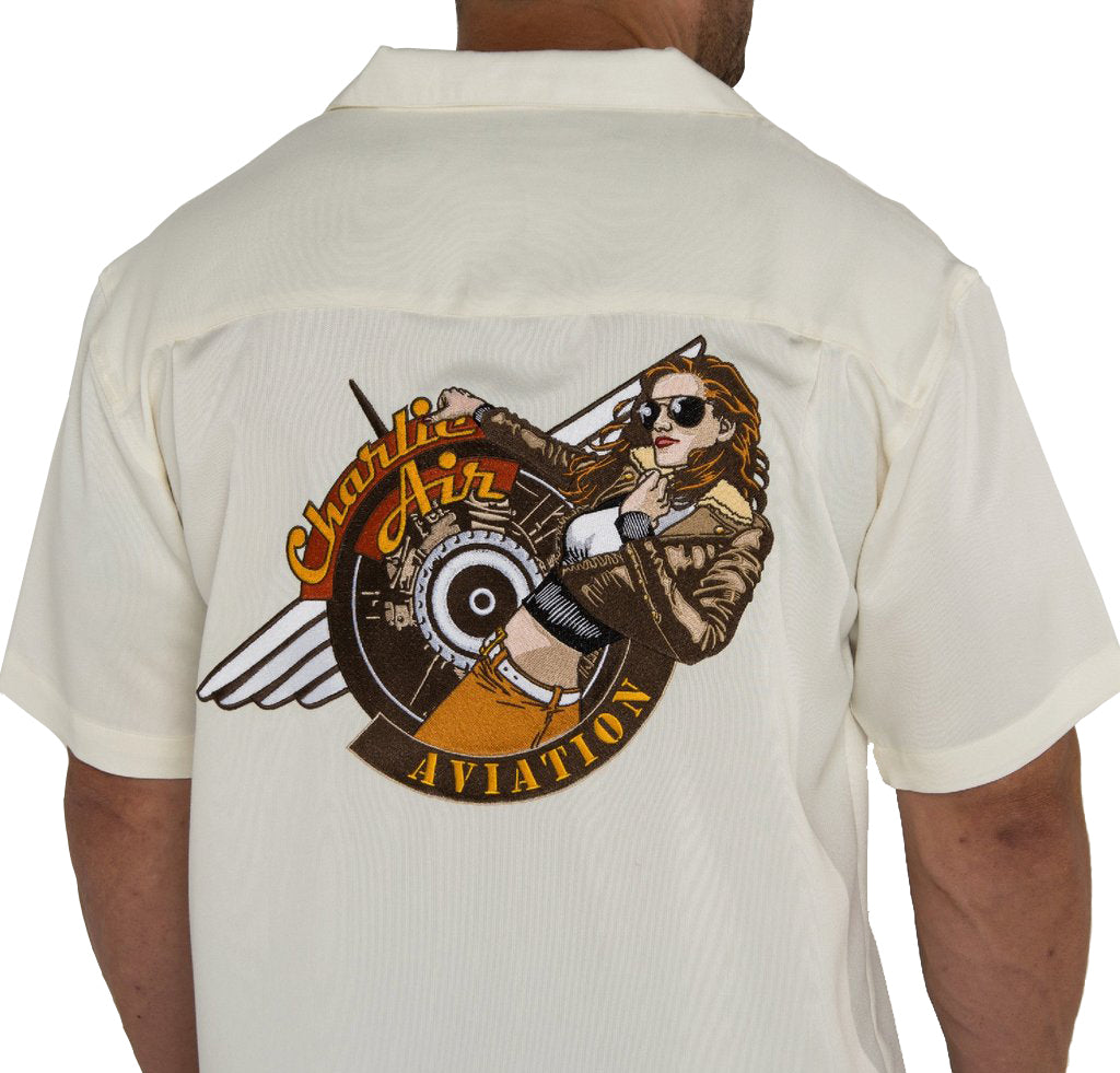 Charlie Air - Charlotte Aviation Embroidered Logo Button Down Shirt