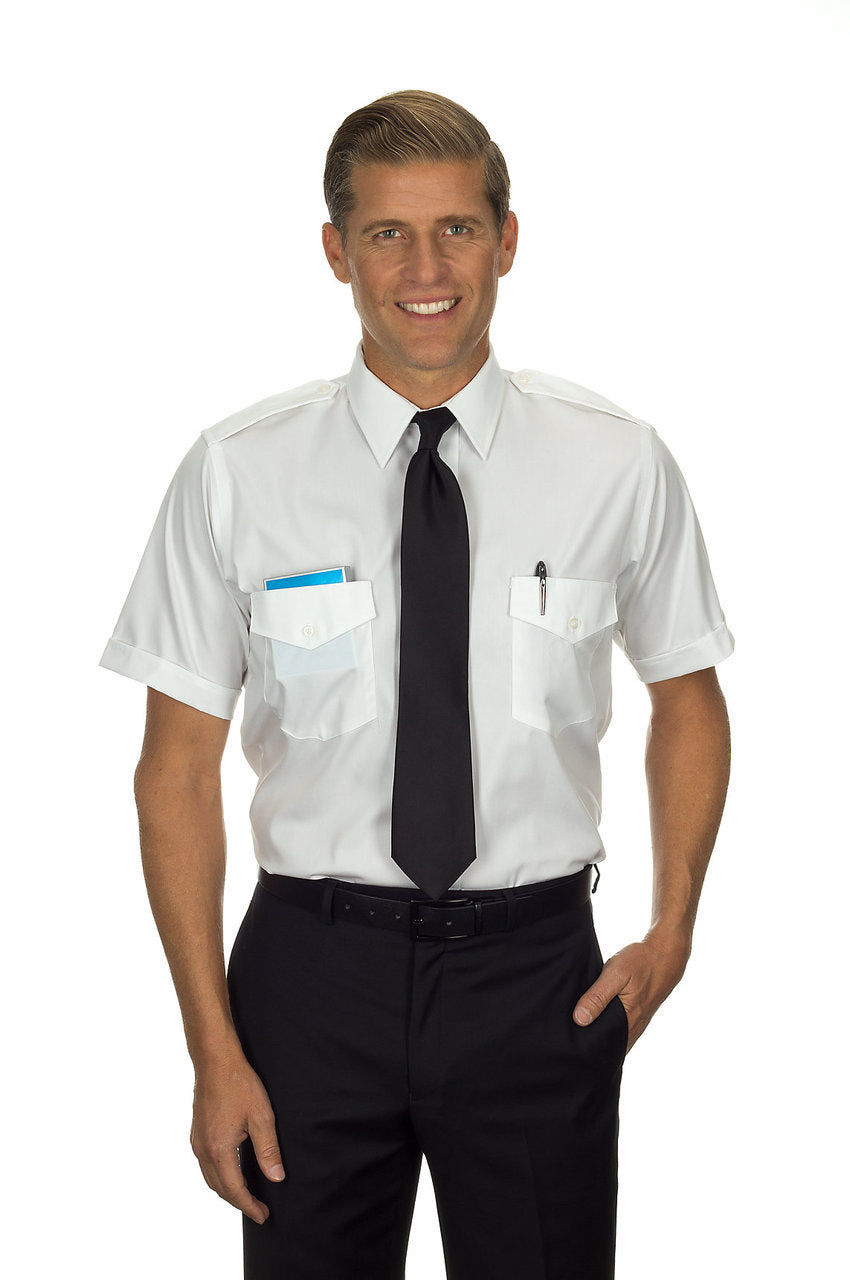 Van Heusen Men's Commander Pilot Shirt - Short Sleeve White