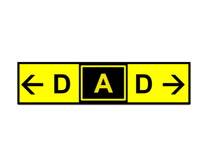 Dad Taxiway Airport Sign - Sticker