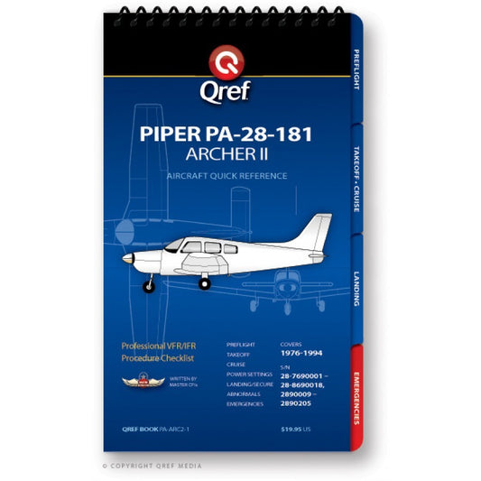 Quick Reference Media Piper Archer II PA-28-181 Qref Book