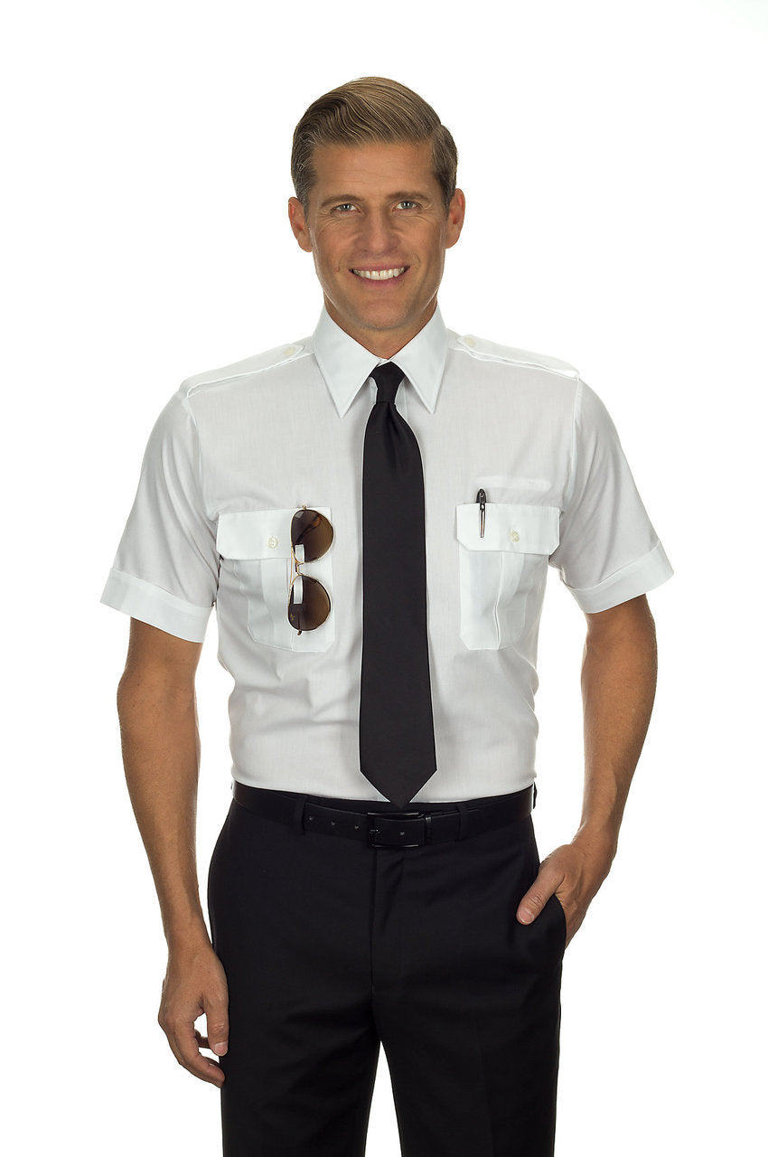 Van Heusen Men's Pilot Shirt - Short Sleeve White - Tallman